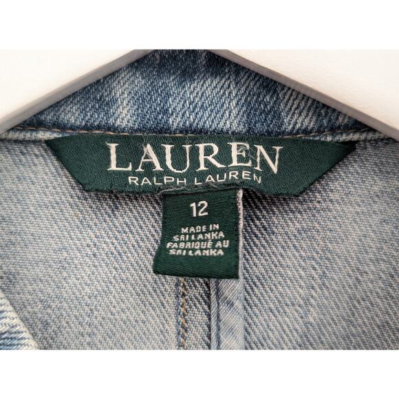 Lauren Ralph Lauren Denim Officer’s Jacket Women’s Size 12 Indigo Wash Blue - Picture 6 of 10